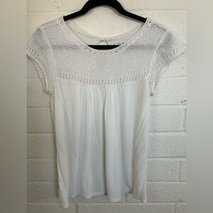 LOFT White Knit Blouse